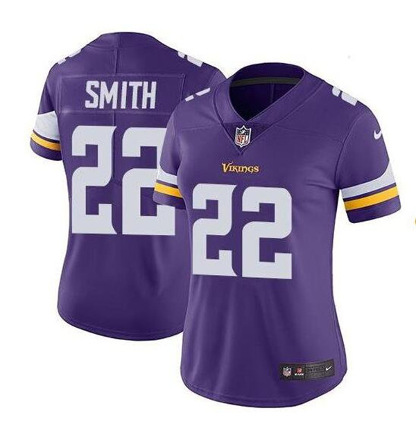 Women's Minnesota Vikings #22 Harrison Smith Purple Vapor Untouchable Limited Stitched NFL Jersey(Run Small)